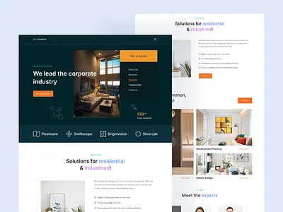 Corporate - Landing page design app app ui branding clean design corporate landing page design corporate web ui corporate website design industry web ui landing page landing page design minimal design modern design trendy design ui uiux ux ux design web ui
