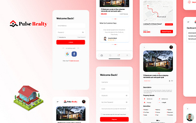 Pulse realty | Property Mobile App UI Design | Buy property Now branding design graphic design graphics illustration logo mobile app design mobile app ui ui uiux vector web