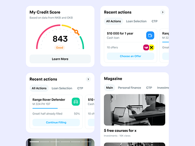 Home Screen Cards blog clean credit score home home screen insurance loan mobile news score ui ux