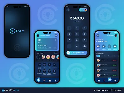 SmartWallet App Design - Dark Mode animation smartwallet smartwallet app design ui wallet app design