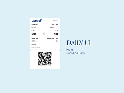 Daily UI #024 - Boarding Pass boarding pass daily ui day 24 product design ui ux
