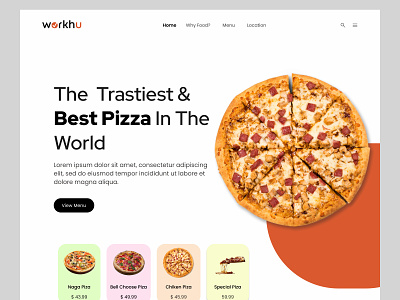 food, restaurant, pizza website design and landing page burger fast food food and beverage food delivery food landing page food order food ui food web home page junk food kitchen landing page pizza pizza website restaurant restaurant website ui web design website workhu