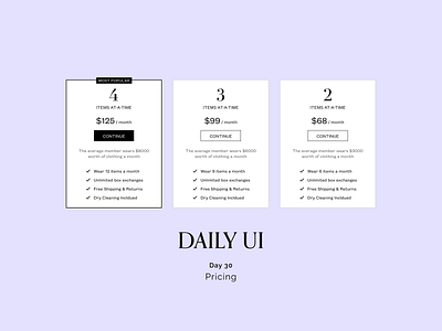 Daily UI #030 - Pricing daily ui day 30 pricing product design ui ux