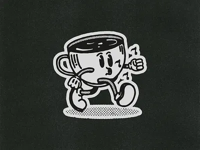 Whistling Coffee Cup coffee cup illustration retro