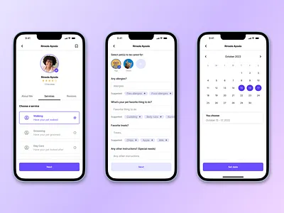 Peti App - Booking Process app design mobile design product design visual design