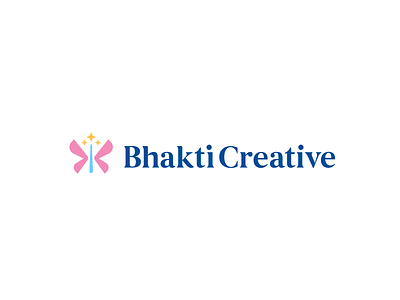 Bhakti Creative branding butterfly creative agency design agency dream fairy fairy tale identity logo design magic magic stick magic wand stars story wings