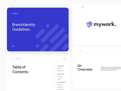 ~ myWork Branding Identity. 3d animation app art branding design flat graphic design icon illustration illustrator logo minimal motion graphics typography ui ux vector web website