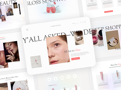 Rage Beauty - Concept Design banner beauty branding color concept designing ecommerce elegant fashion graphic design minimal nav navigation product product view scroll design ui ux