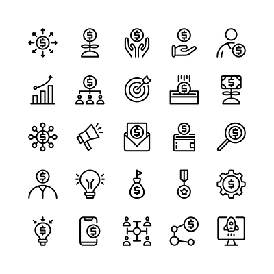 Crowdfunding icon set business crowdfunding design finance icon icon design icon set iconography icons illustration logo ui vector
