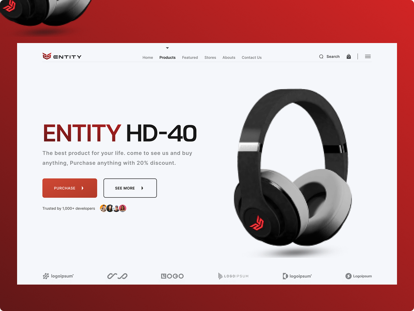 Headphone website design Landing page home ui by Tobs Design on