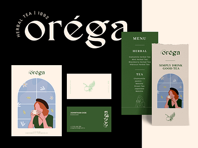 Orega Herbal Tea branding design graphic design illustration logo typography vector