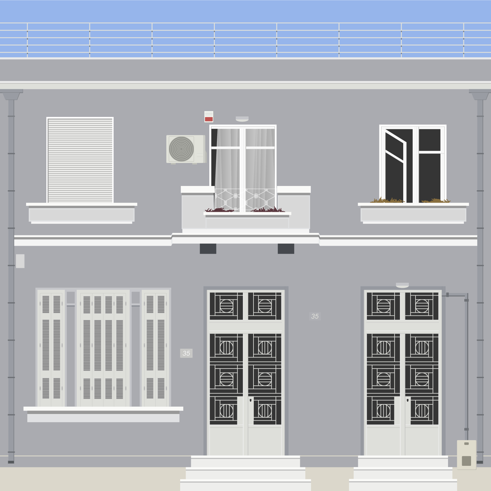 The houses of Athens / 04 2d athens city design illustration urban