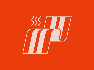 Bacon bacon branding design flat food graphic design icon illustration logo simple smokey tocino vector