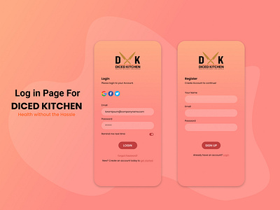 Food App Login Page