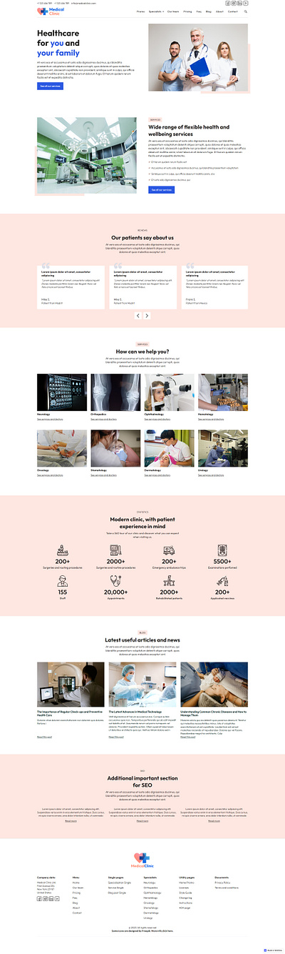 Medical Clinic / Hospital Template for Webflow doctor hospital medical clinic template webflow