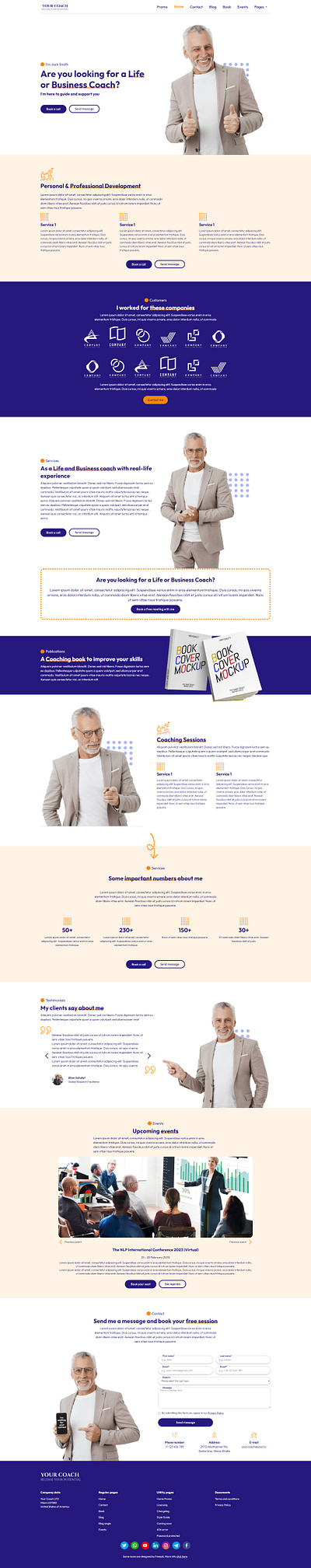 Coaching template for Webflow author book writer coach graphic design instructor psychologists publicist speaker template trainer webflow website design