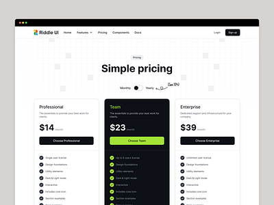 Riddle UI Web Design system (v1.0) dashboard dashboard kit design design system figma figma design landing one page pricing page product design ui ui kit ui kit ui ux uiux ux ux design web design