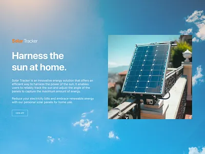 Solar Tracker Landing Page billy hammond ui designer solar tracker landing page ui