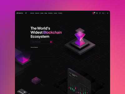 Metatime: Home Page 3d animation branding crypto currency design financial technology fintech graphic design illustration logo meta motion graphics pink time ui ux vector web website