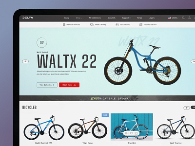 Bicycle website ecommerce bicycle branding design ecommerce graphic design illustration typography ui ux website websitedesign
