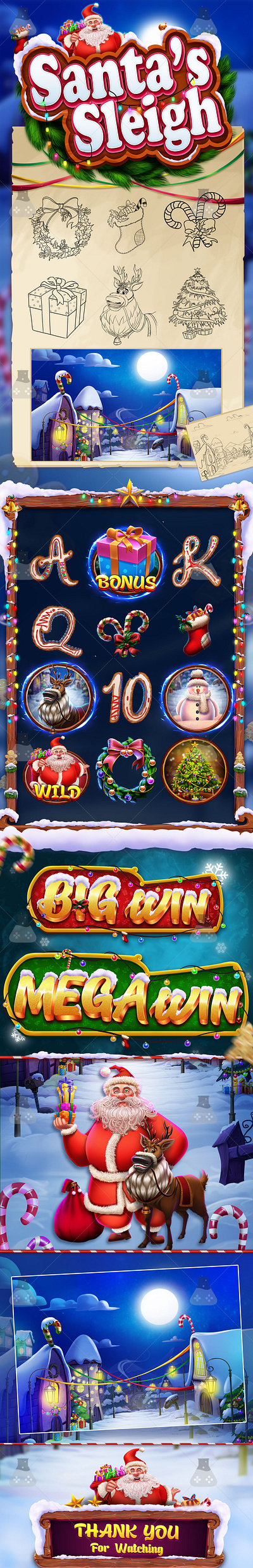 Slot Game Theme Character By Gamix Labs 2d artwork animation christmas santa slot christmas slot theme art design game characters game development gamix labs illustration santa slot santa slot art santa slot theme art slot slot art services slot machine slot theme art ui