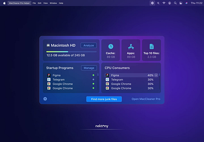 MacCleaner Pro Helper animation clean up mac cleaning software mac clear cache delete cache design figma mac mac cleaner maccleaner pro macos nektony speed up mac ui ux