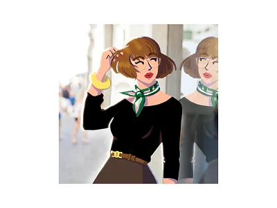 Haircut check colour design drawing fashion illustration paris style