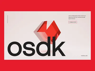 osdk - DESIGN AGENCY LAUNCH 3d agency art direction branding coming soon cube design development digital launch mobile app motion osdk portfolio red studio ui ux webflow website