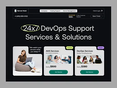 Server Host: DevOps Consulting Landing Page Design clouds design devops engineer devops web dribbble graphic design landing landing page landing page design landing page development simple typography uxui web web design website website design
