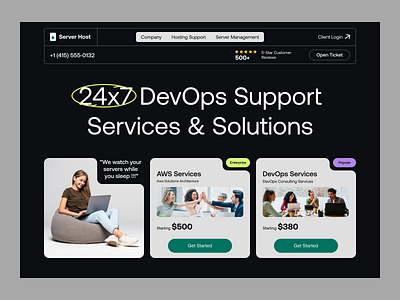 Server Host: DevOps Consulting website clouds design devops engineer devops web dribbble graphic design landing landing page simple typography uxui web web design website