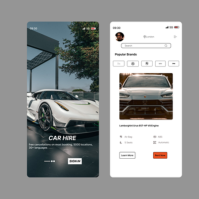 Car hire web design design graphic design ui ux