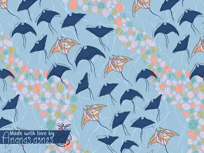 Freedom of poise and serenity🌊 2d illustration 2d stingrays adobe illustrator blue blue stingray freedom gentle green illustration illustrator lilac mosaic pastel stingray ocean ocean creature pastel sea rocks seamless pattern stingray pattern sunbeam vector water