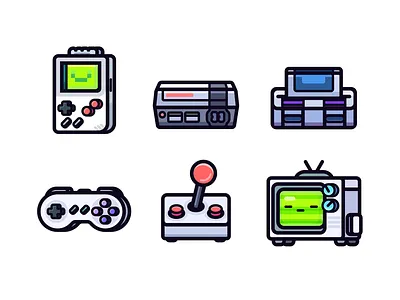 Icons Set - Retro Gaming branding character design game graphic design icon illustration logo ui vector
