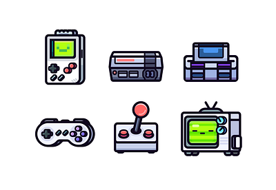 Icons Set - Retro Gaming branding character design game graphic design icon illustration logo ui vector