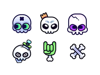 Icon Design - Bones ☠️ branding character design funny game game design icon icon design illustration logo ui vector