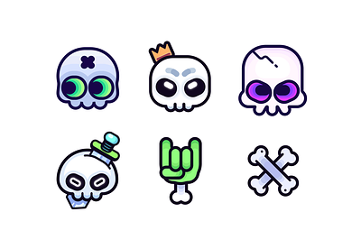 Icon Design - Bones ☠️ branding character design funny game game design icon icon design illustration logo ui vector
