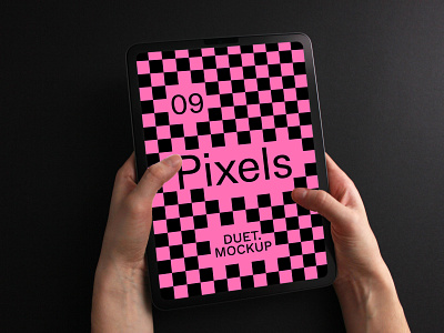 Pixels iPad 09 Mockup branding design device interface mockup photoshop template ui ux