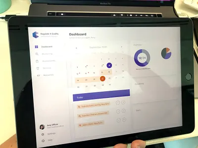Childcare Regulation Concept childcare regulation tablet ui design