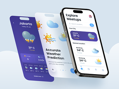 Weather Mobile App appdesign appdevelopment appstore dribbble forecasting mobileapp userinterface weatherapp weatherupdates
