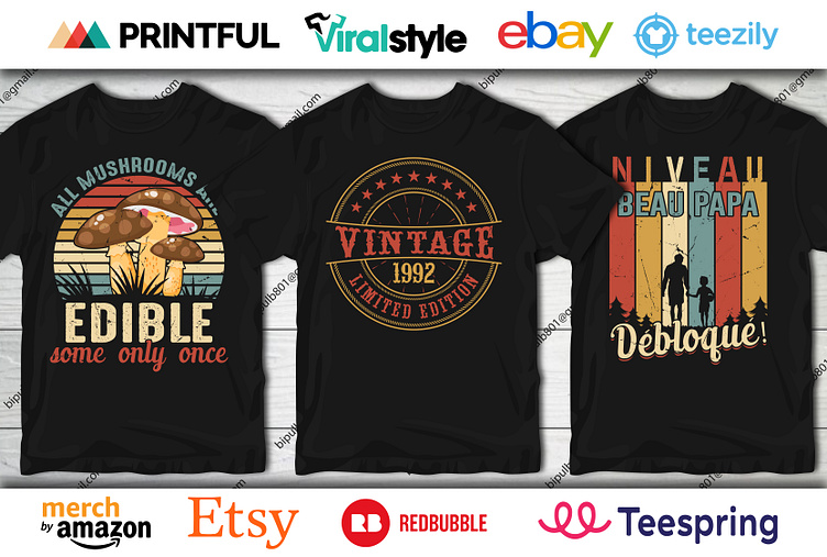 Custom and Unique Retro Vintage T-shirt Design