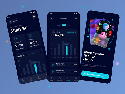 Finance Management Mobile App analyticy app banking app finance financial app graphic design ios design minimal design mobile app mobile ui ux statistics transection ui design wallet