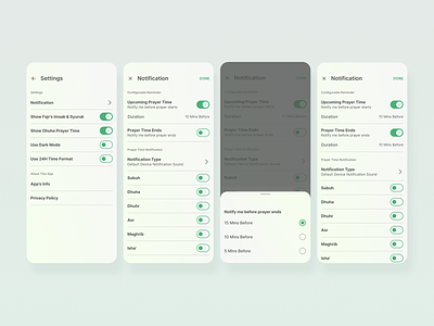 Material 3 Settings Screen dropdown listing material 3 material design mobile app mobile ui notification settings switch toggle toggle with dropdown uiux