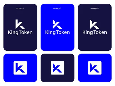 King Token (Letter K) - Modern K Letter Logo Design Concept 3 concept k logo app k branding graphic design k k brand k letter k letter logo trending k letter mark k logo mark k logo unique k modern logo king token king token app klogo logo logo design logo make token app vector