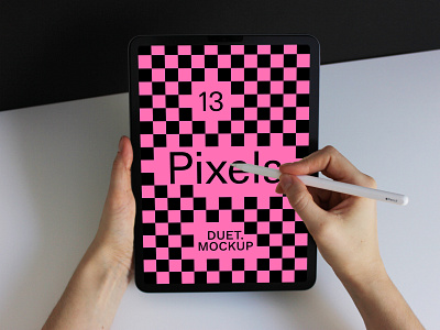 Pixels iPad 13 Mockup branding design device interface mockup photoshop template ui ux