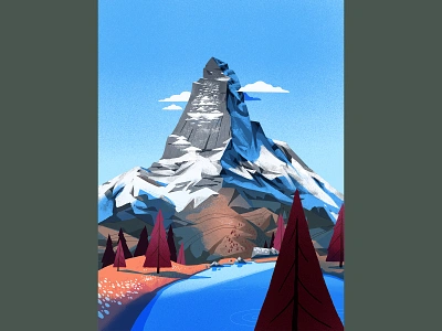 Mountains Book childrens book editorial illustration gerhard van wyk illustration landscape matterhorn mountain photoshop switzerland