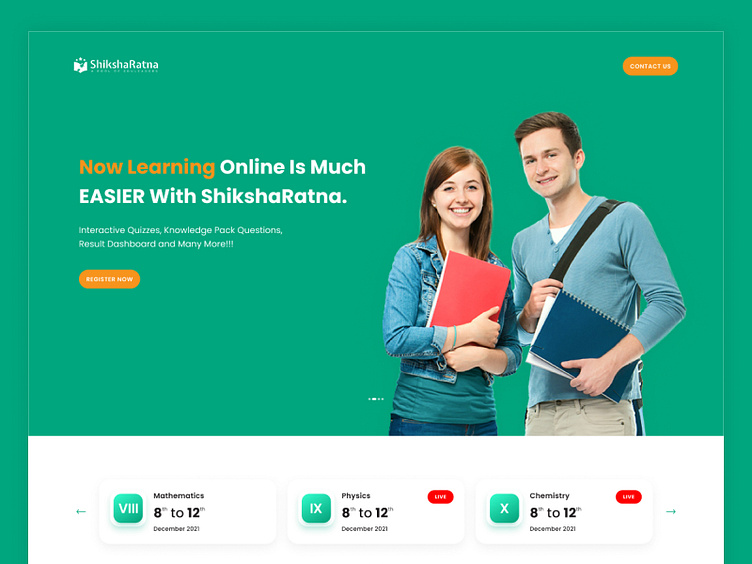 E-Learning App Landing Page by Shashank B. on Dribbble