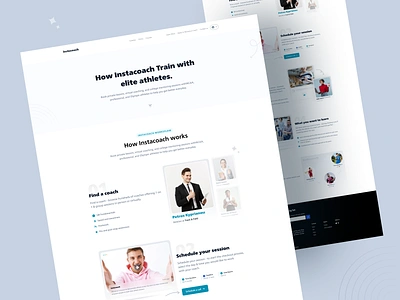 Instacoach - Working Process Design 2d 3d b2b website collaboration tool communication creative enterprise figma fonts hero section illustration mobile page project management remote work screen team work ux ui work space