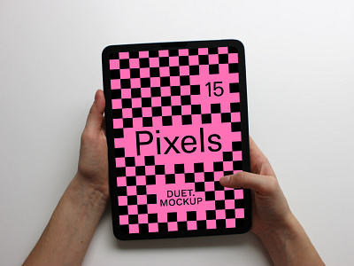 Pixels iPad 15 Mockup branding design device interface mockup photoshop template ui ux