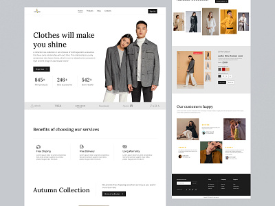 Fashion landing page clean ui cloth site design e commerce fashion fashion home page figma home landing page minimal ui ux