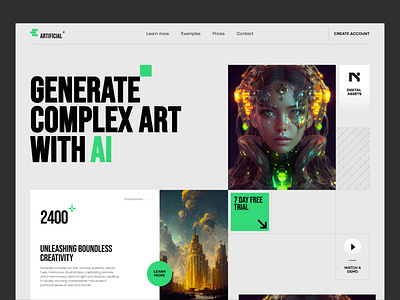 Artificial Art Generator Landing page